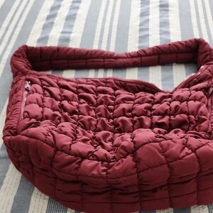 Quilted Burgundy Shoulder Bag